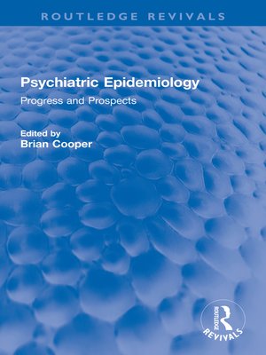 cover image of Psychiatric Epidemiology